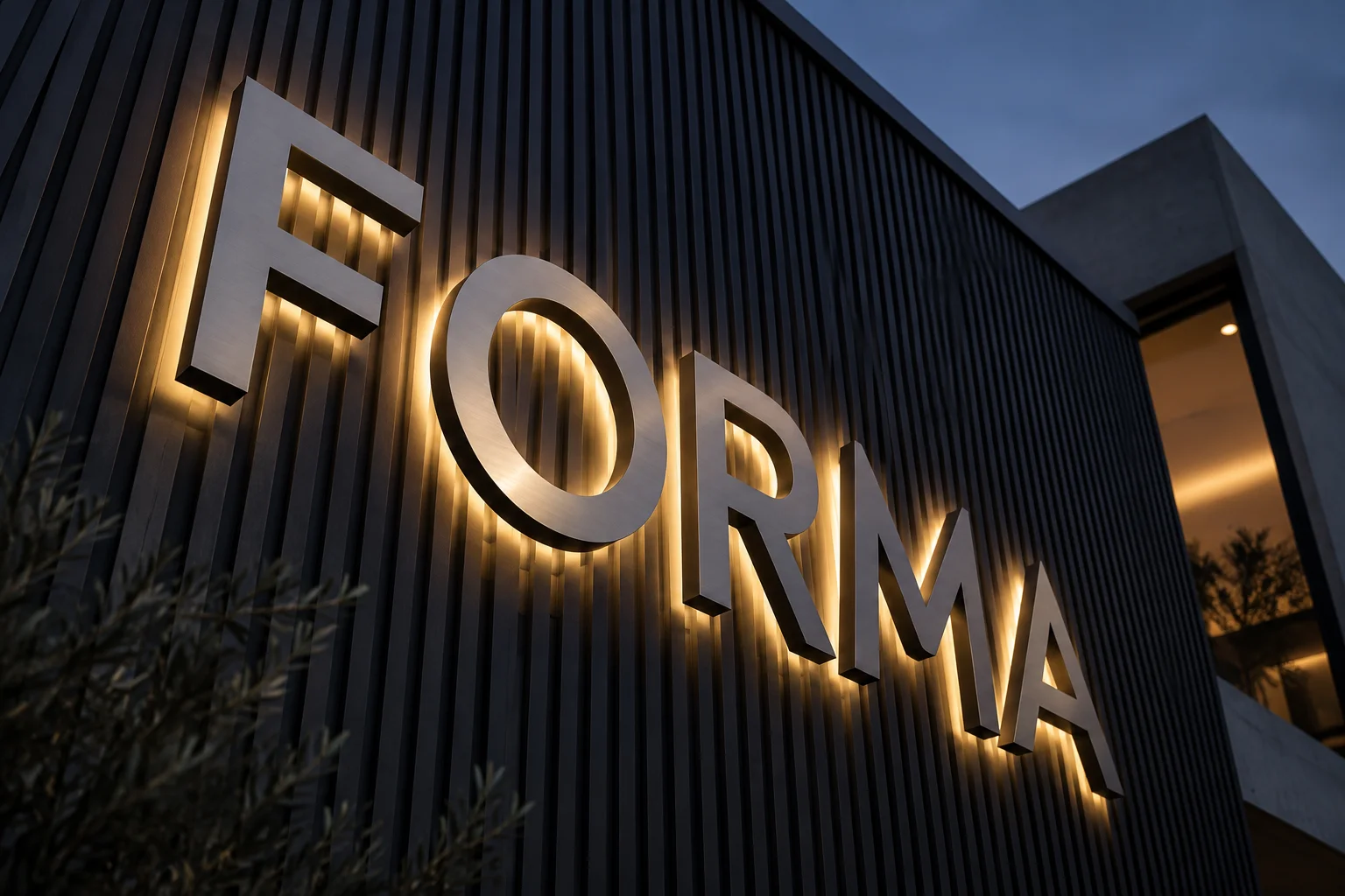 Illuminated FORMA metal sign