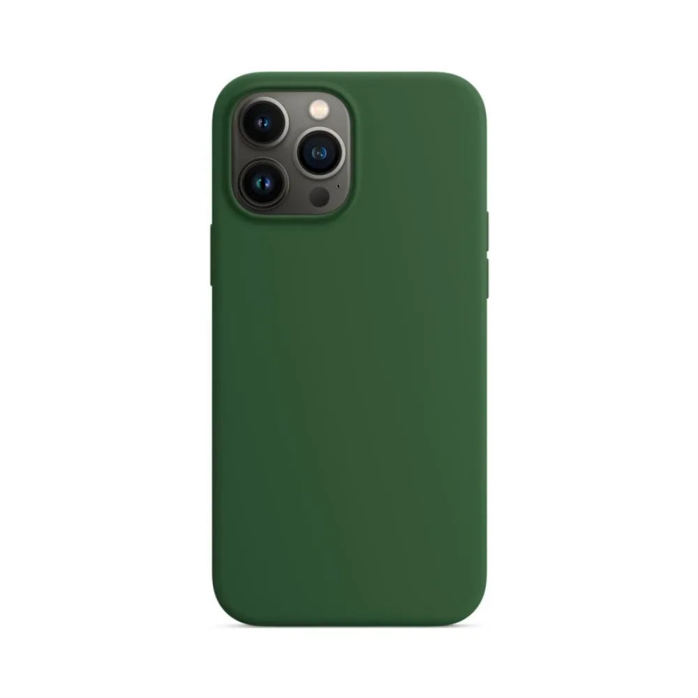 Coque Silicone Compatible pour Apple iPhone 13 Pro Max Vert Foncé