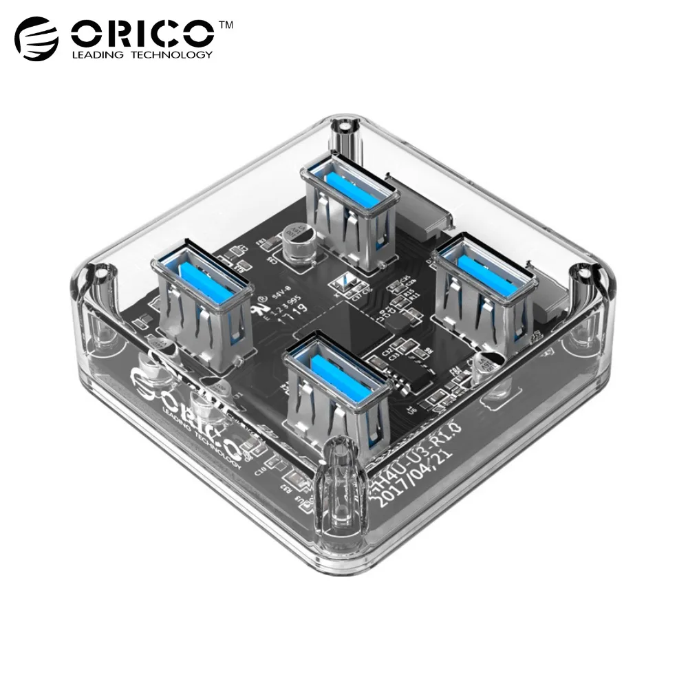 Hub Orico 4 Ports (USB-A) Transparent