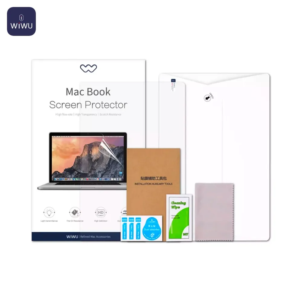 Film de Protection Wiwu pour Apple MacBook Air 13" M1 A2337 & MacBook Pro 13" Touch Bar Retina M1 A2338 Transparent