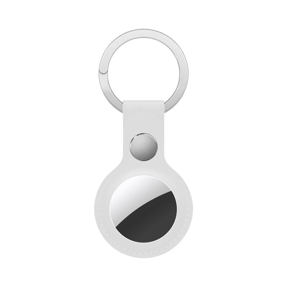 Porte-clés AirTag en Cuir Blanc
