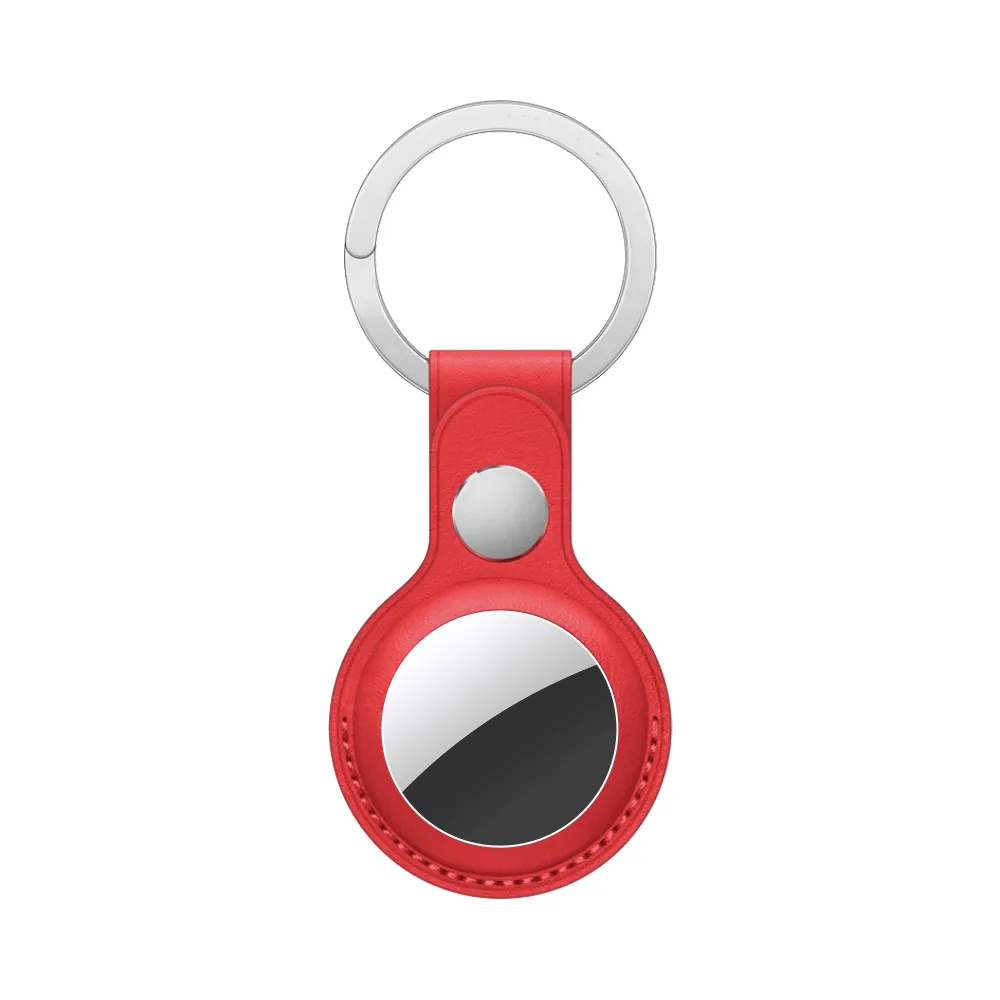 Porte-clés AirTag en Cuir Rouge