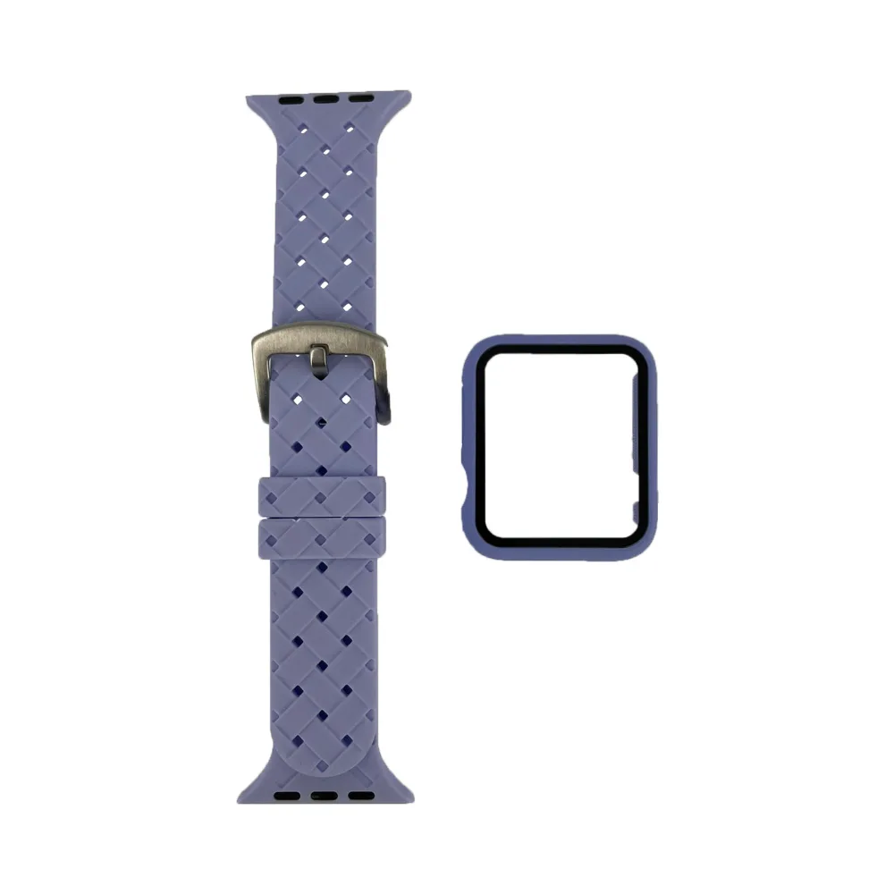 Protection Silicone pour Apple Watch 38mm avec Bracelet Boucle Violet
