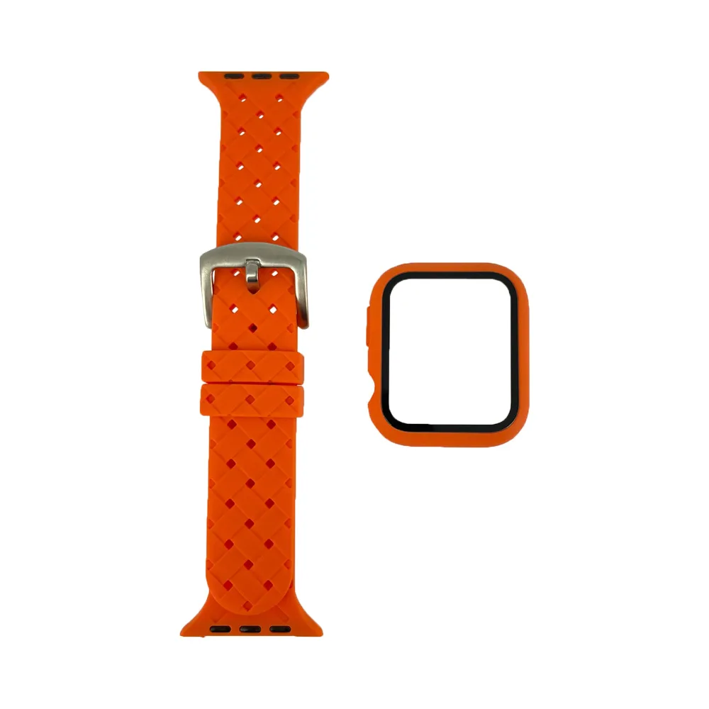 Protection Silicone pour Apple Watch 38mm avec Bracelet Boucle Orange