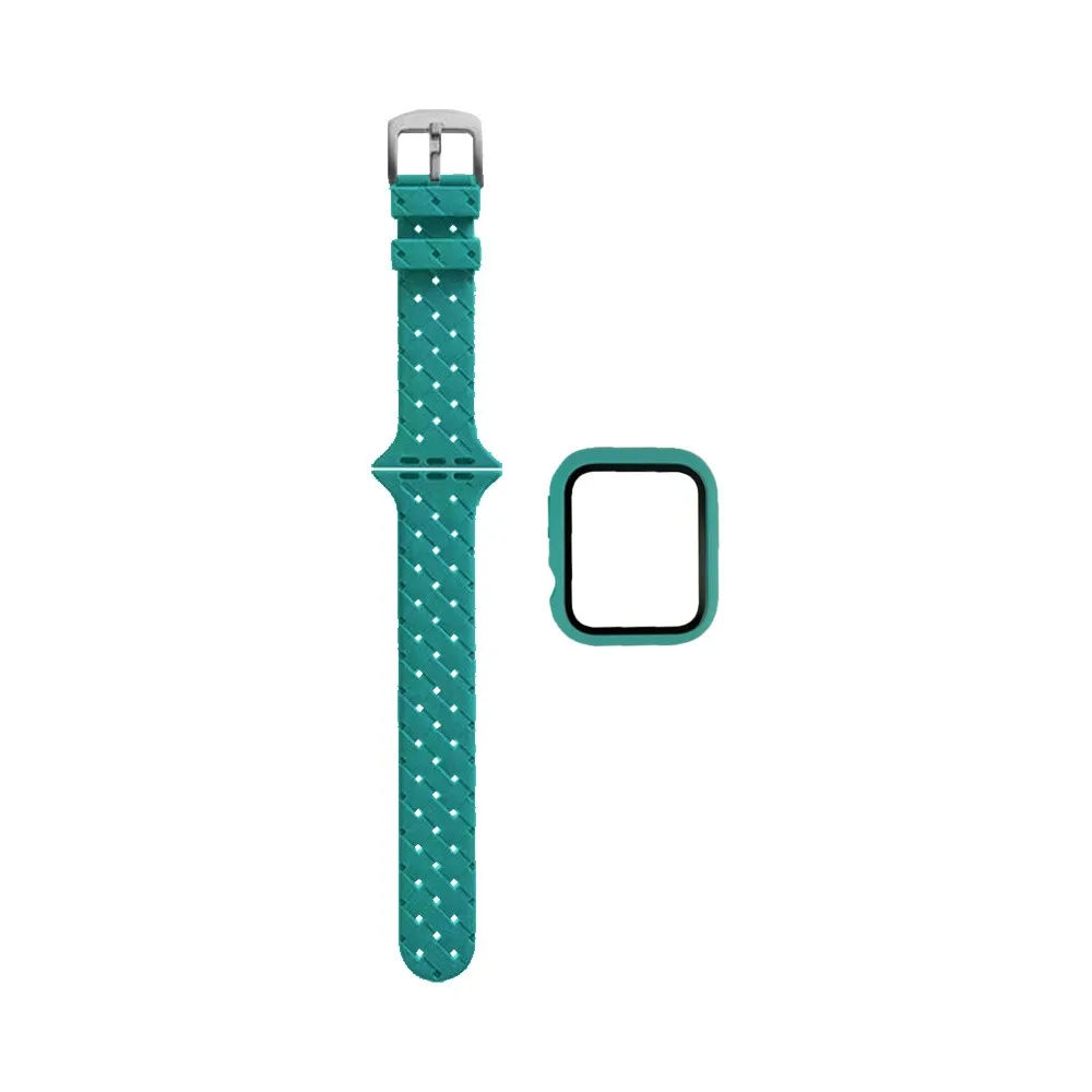 Protection Silicone pour Apple Watch 41mm avec Bracelet Boucle Bleu Clair