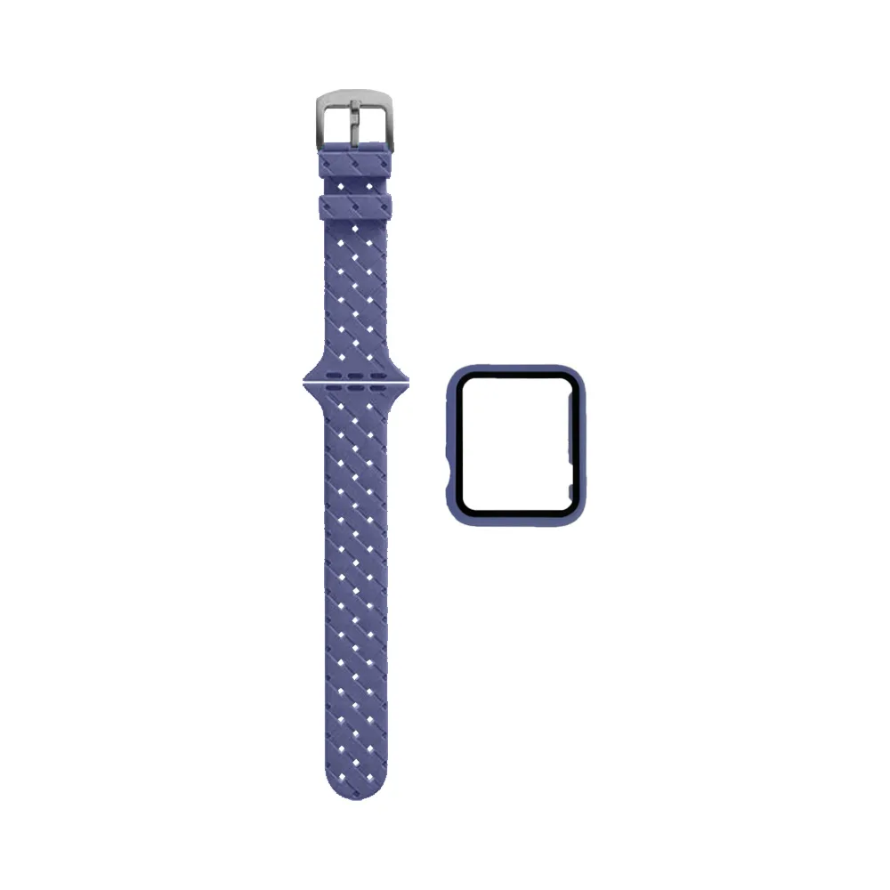 Protection Silicone pour Apple Watch 40mm avec Bracelet Boucle Violet