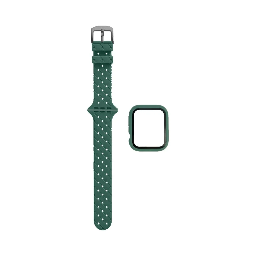Protection Silicone pour Apple Watch 41mm avec Bracelet Boucle Gris