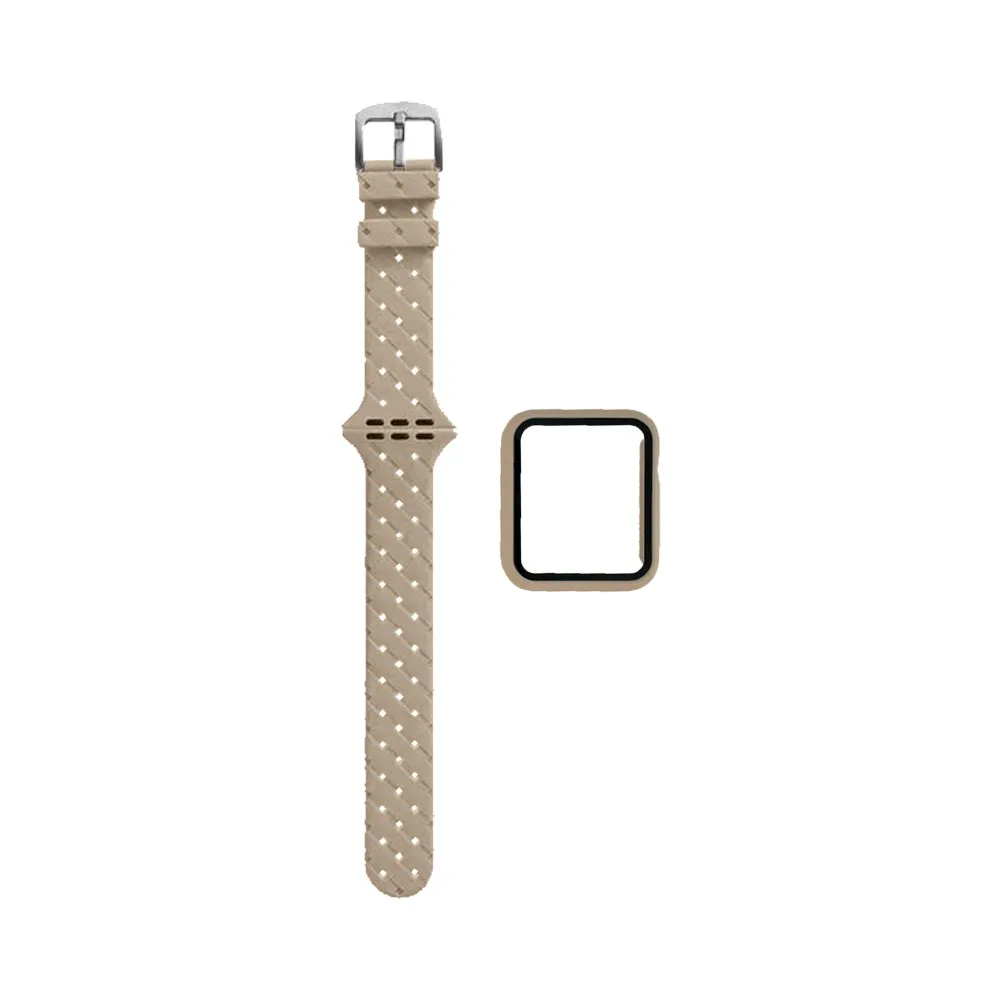 Protection Silicone pour Apple Watch 42mm avec Bracelet Boucle Rose