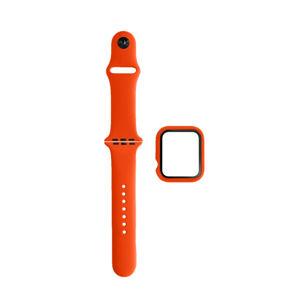 Protection Silicone pour Apple Watch 40mm avec Bracelet Sport Orange