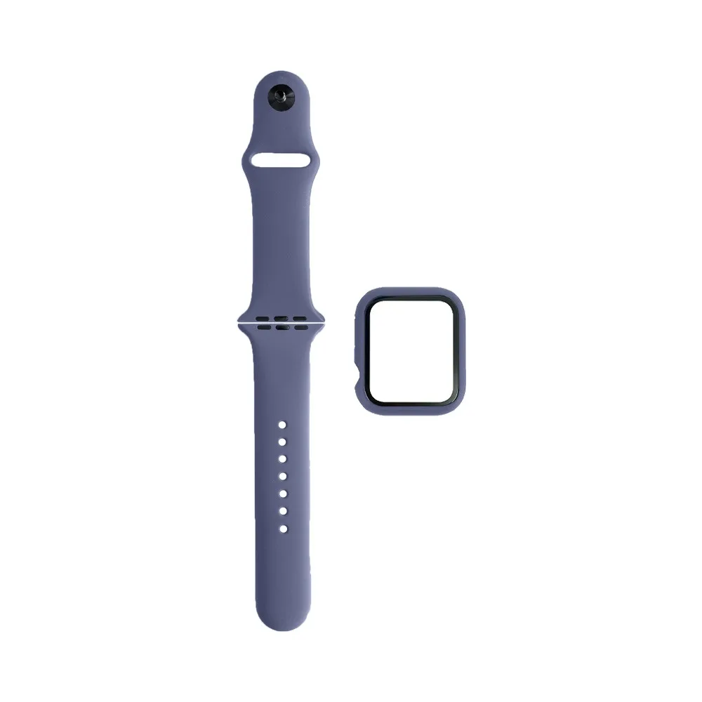 Protection Silicone pour Apple Watch 42mm avec Bracelet Sport Violet
