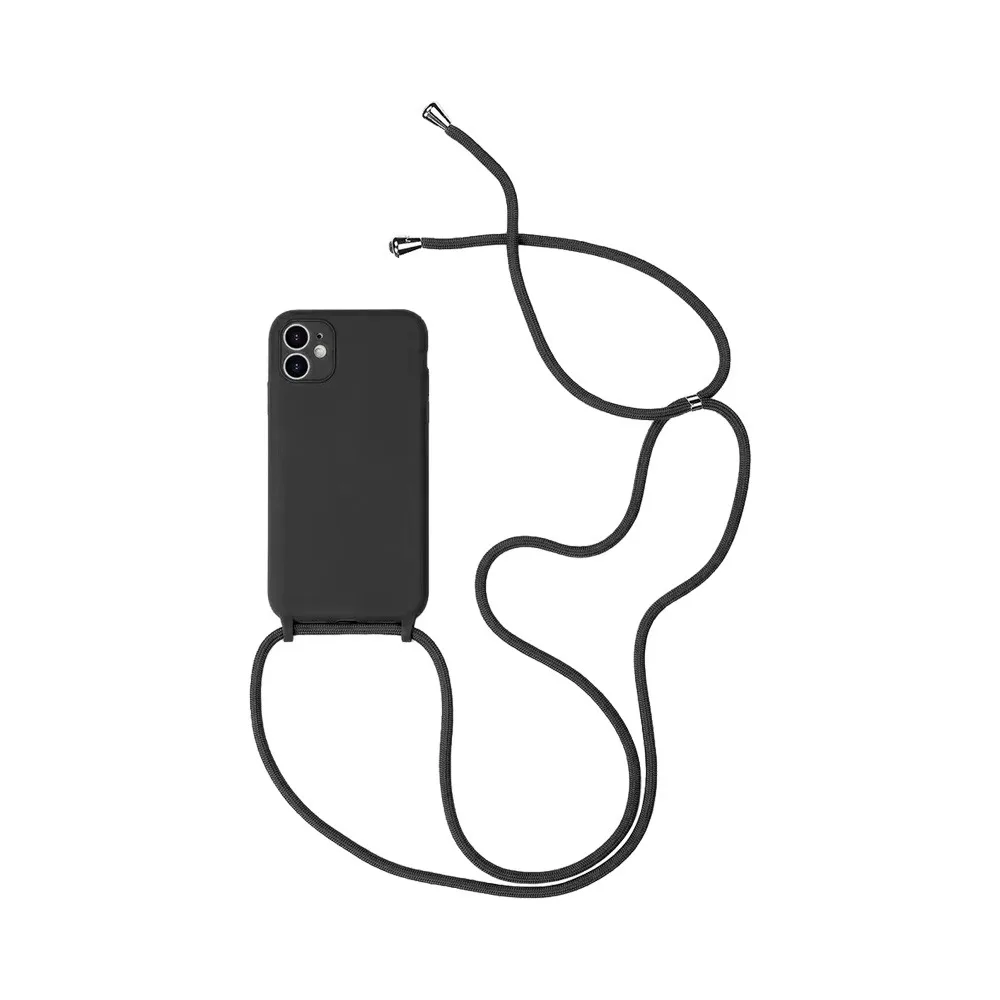 Coque Silicone avec Cordon Apple iPhone 11 Noir