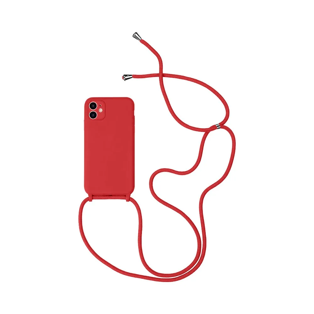 Coque Silicone avec Cordon Apple iPhone 11 Rouge