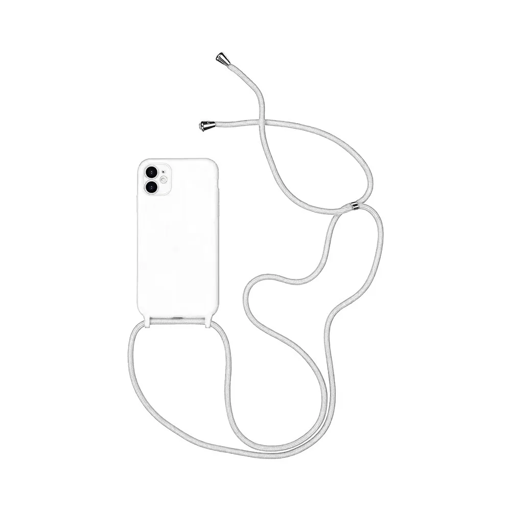 Coque Silicone avec Cordon Apple iPhone 11 Blanc