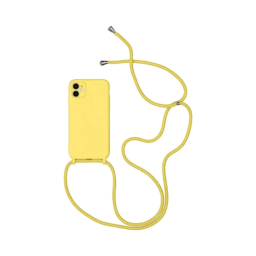 Coque Silicone avec Cordon Apple iPhone 11 Jaune