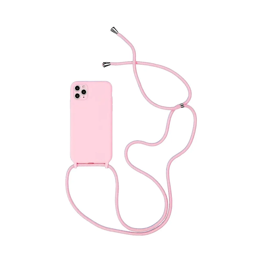 Coque Silicone avec Cordon Apple iPhone 11 Pro Max Rose