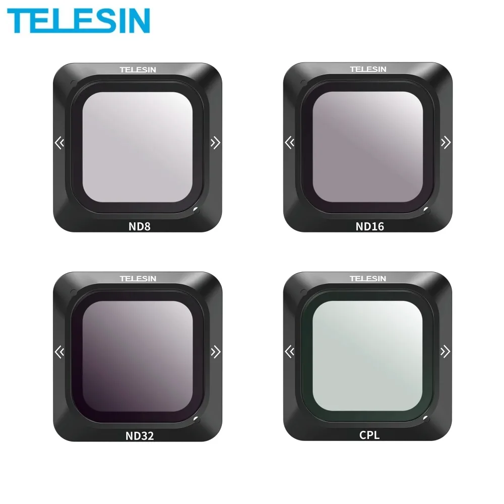 Kit de Filtre Lentille TELESIN pour DJI Action 2 (CPL + ND8 + ND16 + ND32)