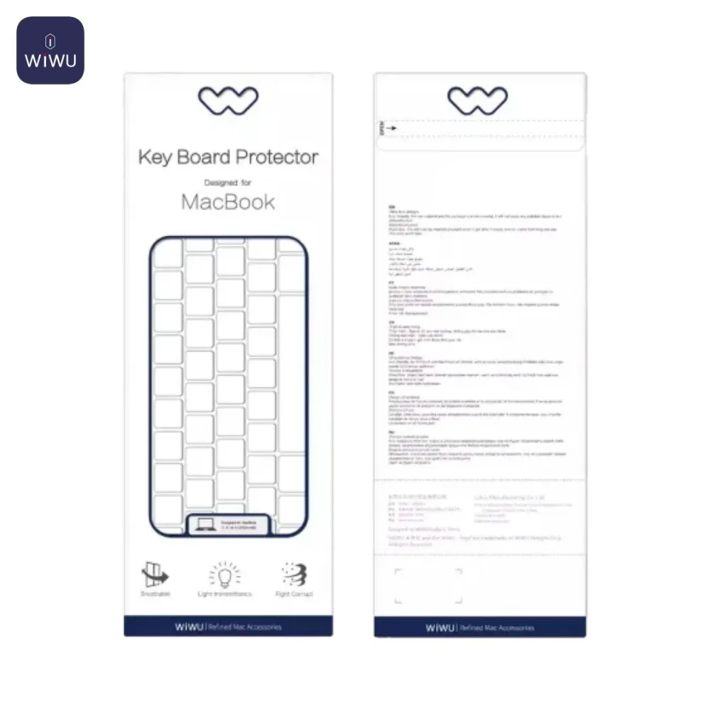 Protection Clavier TPU Wiwu pour MacBook 12" Retina A1534, A1931 & MacBook Pro 13" Retina A1708 Transparent