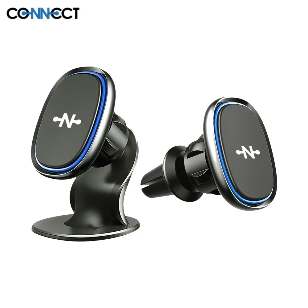 Support Smartphone Magnétique pour Voiture CONNECT avec 2 Fixations Noir