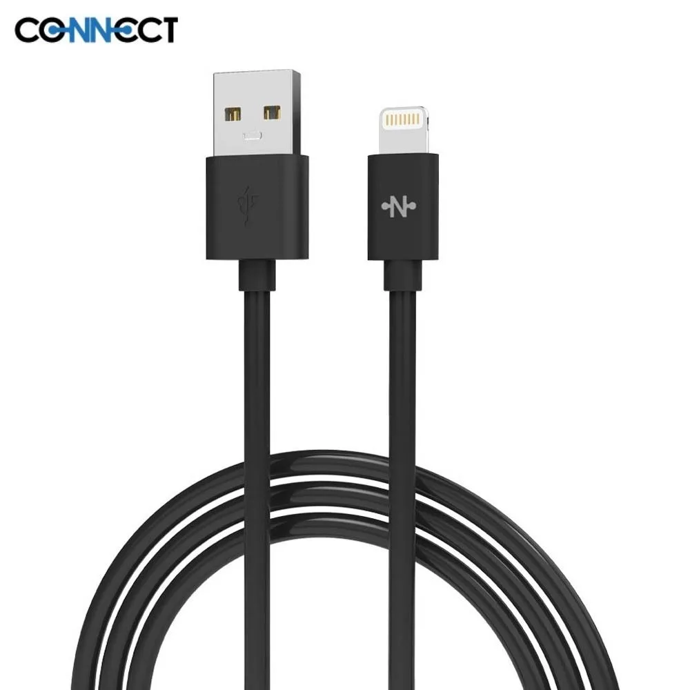 Câble Data USB vers Lightning CONNECT 12W (1m) Noir