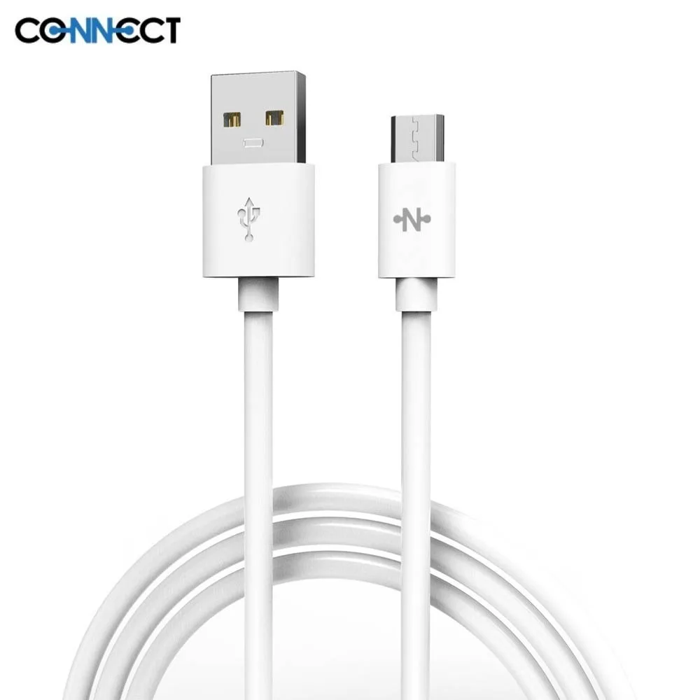 Câble Data USB vers Micro USB CONNECT 12W (1m) Blanc