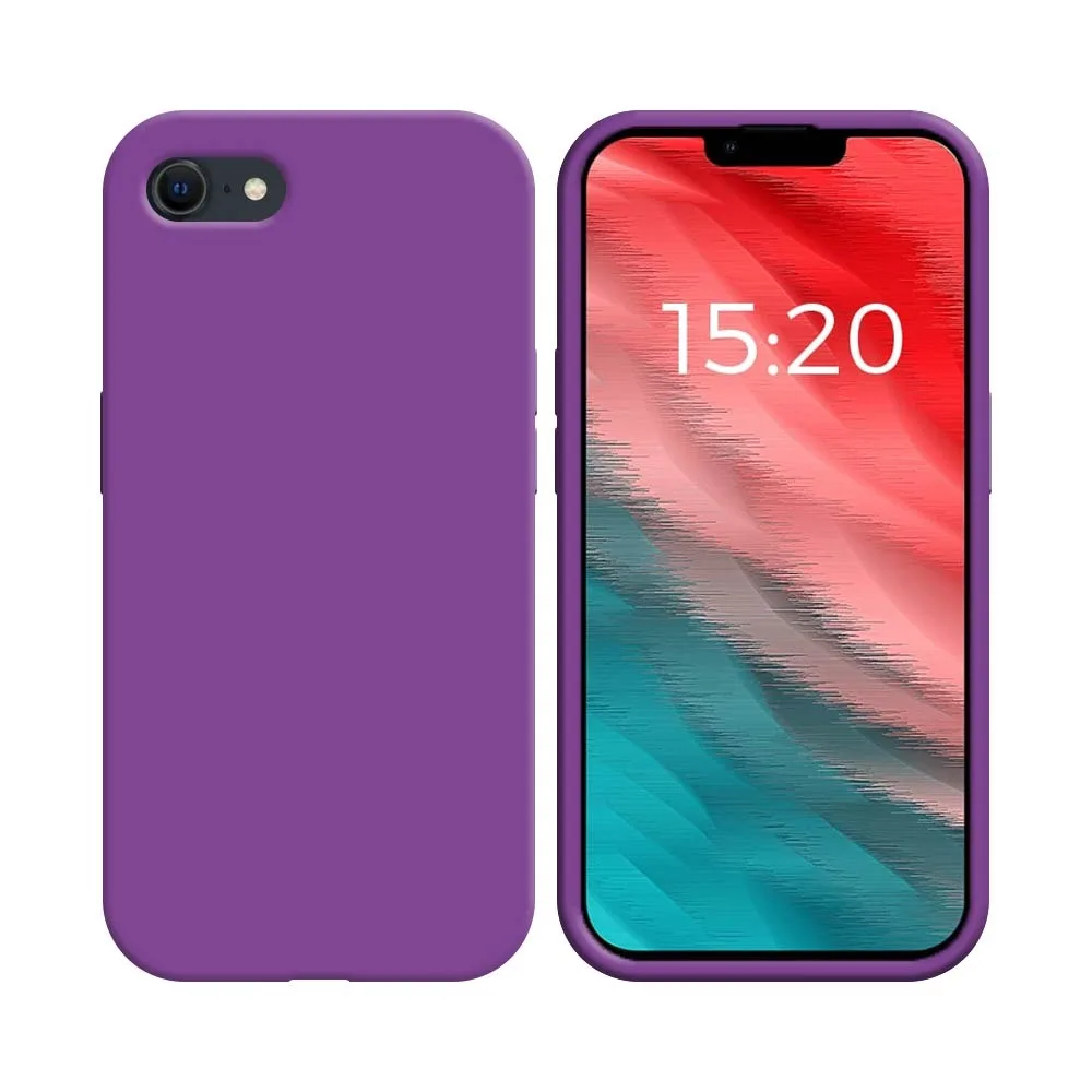 Coque Silicone Compatible pour Apple iPhone 7, 8, SE 2 & SE 3 Mauve