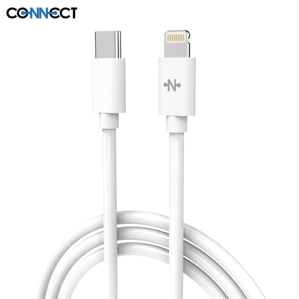 Pack Câble Data USB-C vers Lightning CONNECT 20W (1m) Bulk x10 Blanc