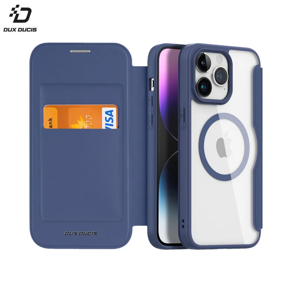 Housse de Protection Skin X Pro Dux Ducis pour Apple iPhone 15 Pro MagSafe Bleu