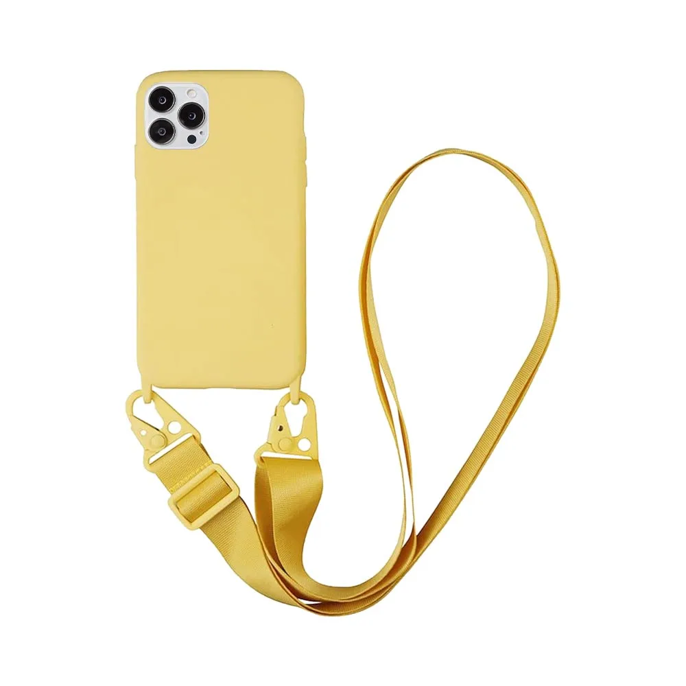 Coque Silicone avec Bandoulière Apple iPhone 14 Pro Max (#14) Jaune