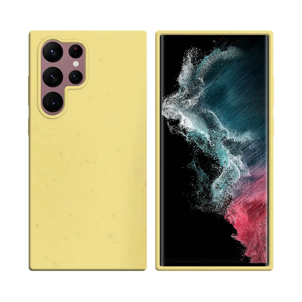 Coque Bambou Biodégradable PROTECT pour Samsung Galaxy S22 Ultra S908 Jaune