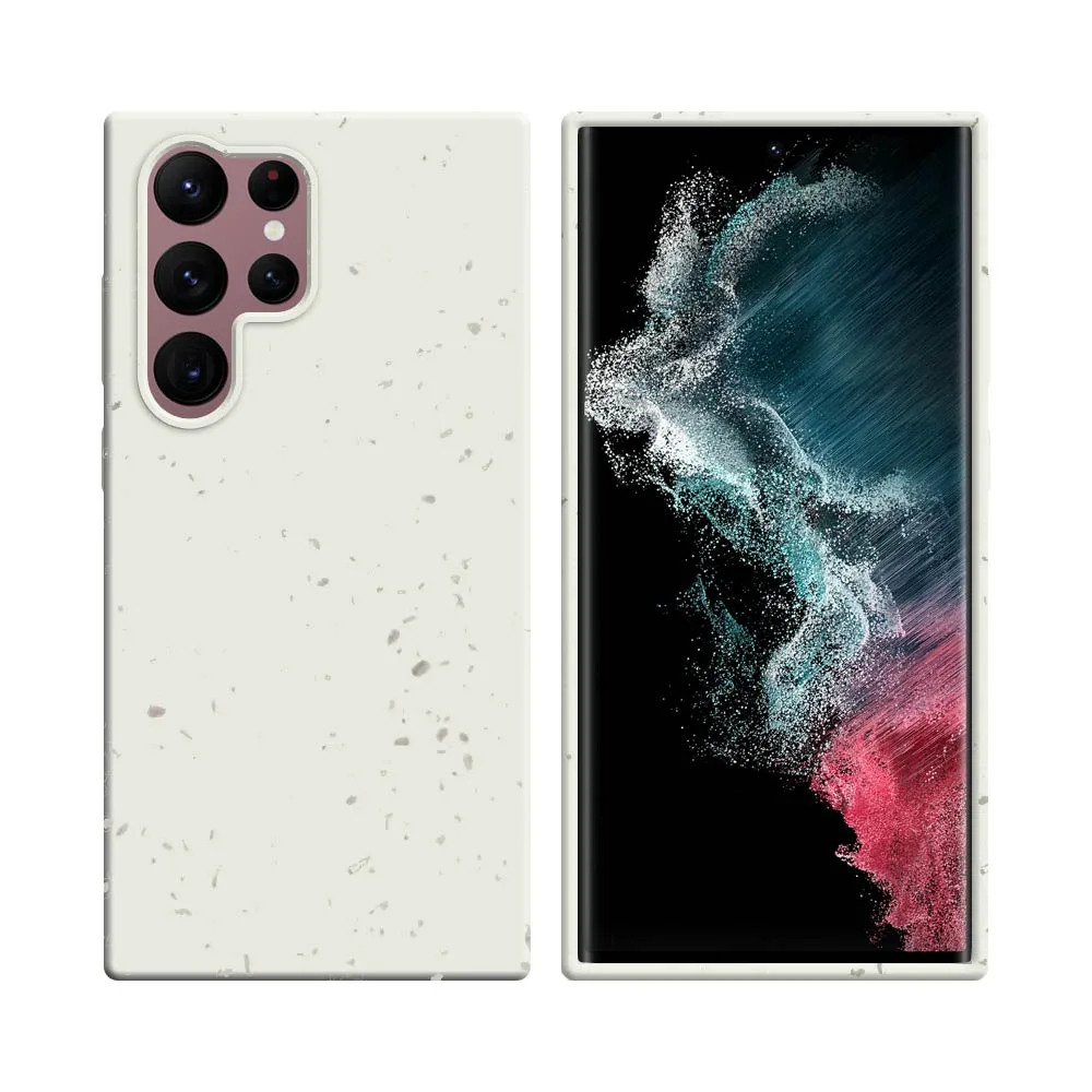Coque Bambou Biodégradable PROTECT pour Samsung Galaxy S22 Ultra S908 Blanc