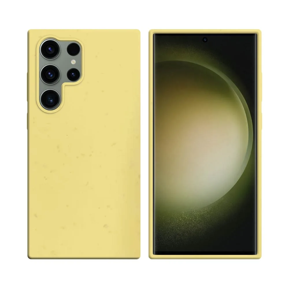 Coque Bambou Biodégradable PROTECT pour Samsung Galaxy S23 Ultra 5G S918 Jaune