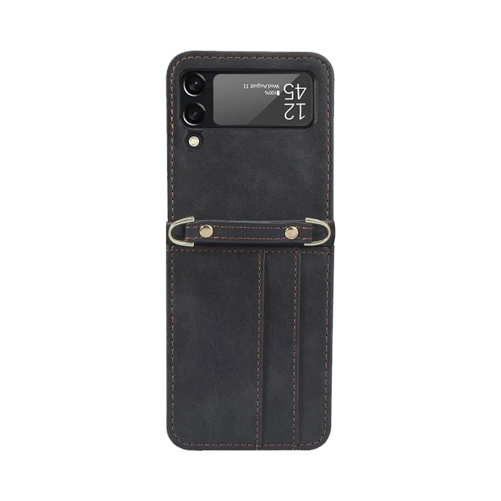 Housse de Protection Samsung Galaxy Z Flip 3 5G F711 avec Lanière Noir — vue 2