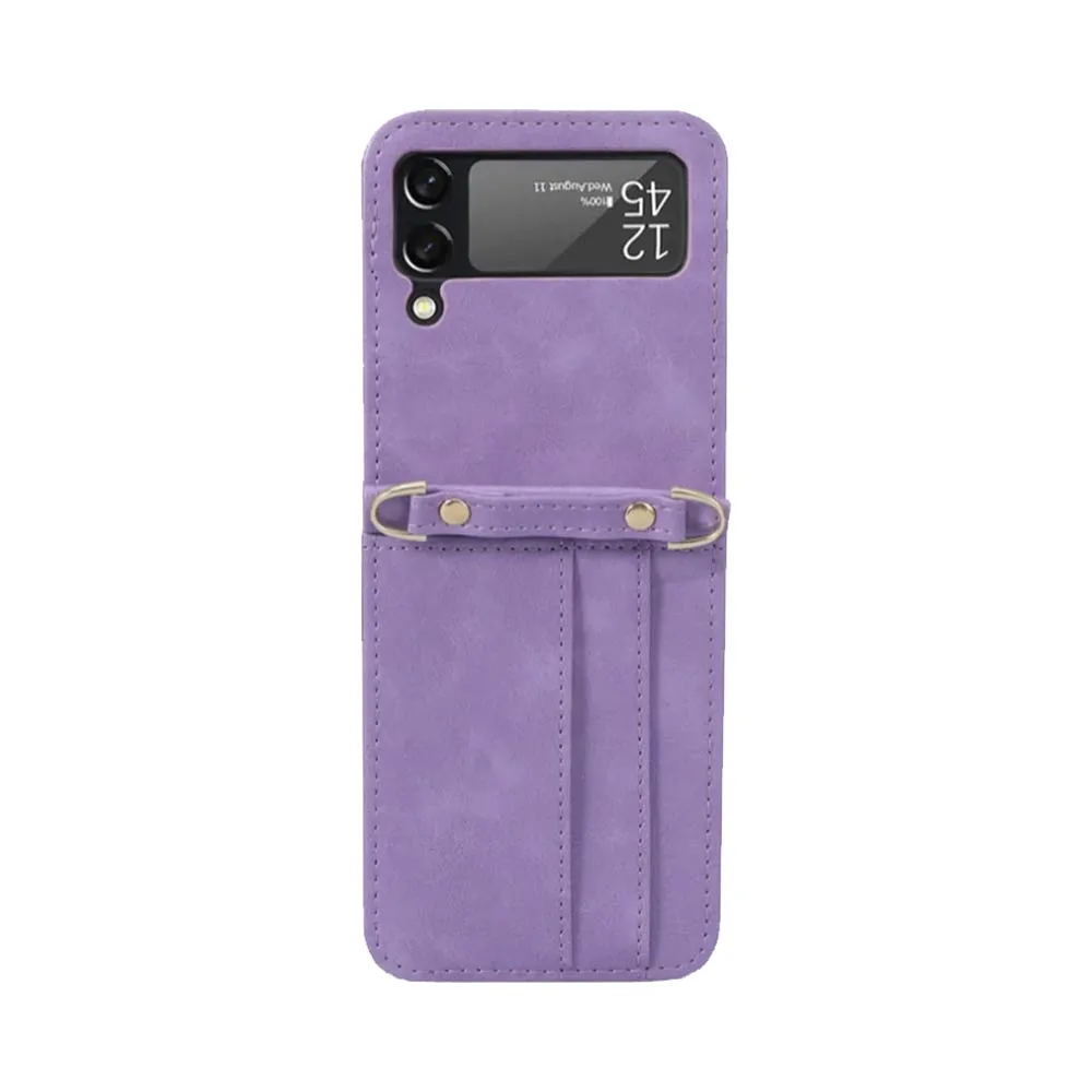Housse de Protection Samsung Galaxy Z Flip 3 5G F711 avec Lanière Violet — vue 2