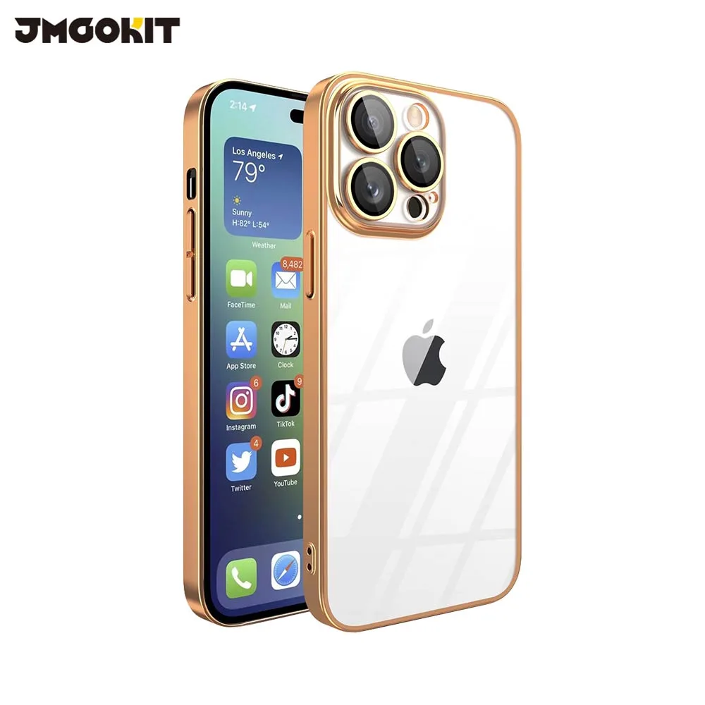 Coque de Protection Crystal Glass JMGOKIT pour Apple iPhone 12 Pro Max Or