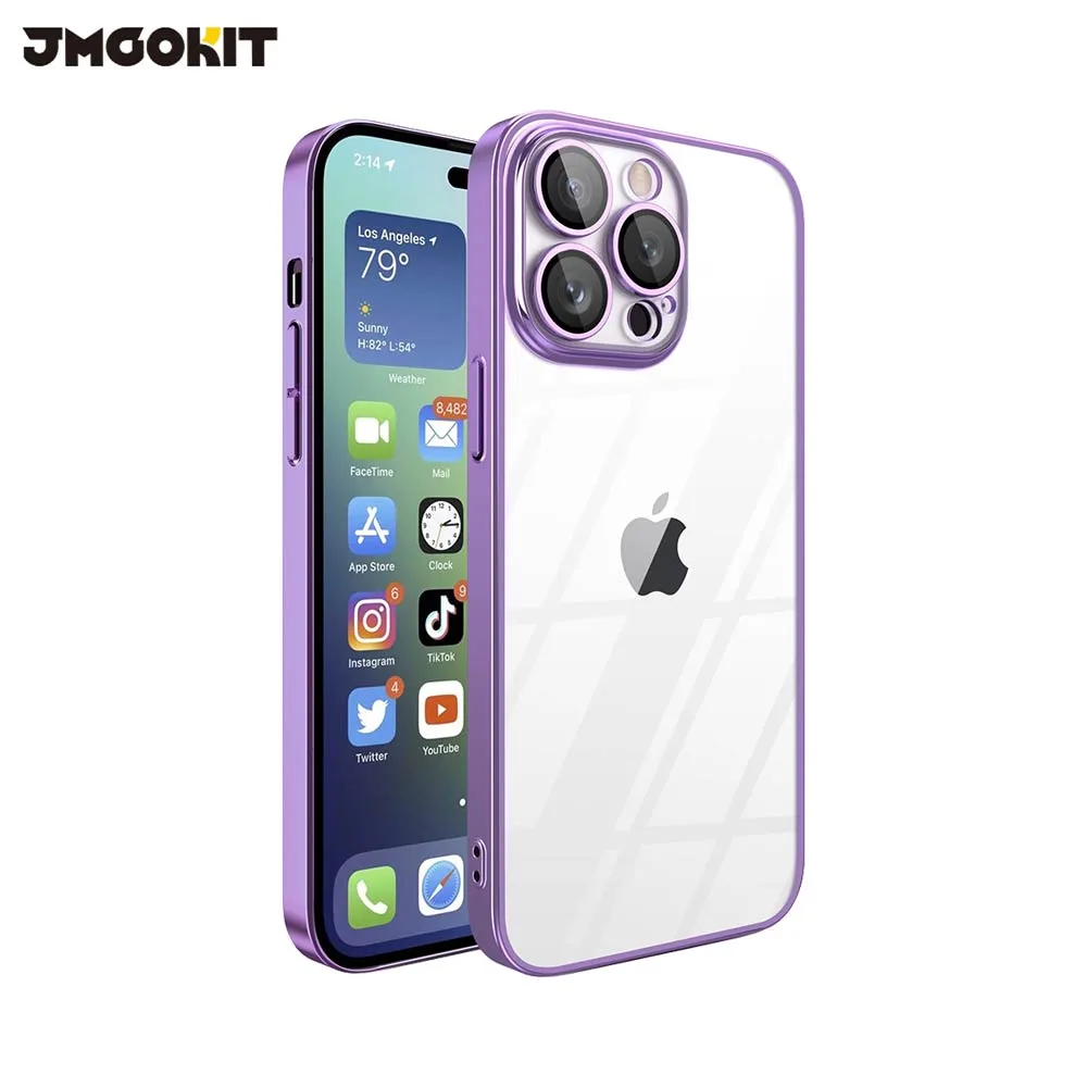 Coque de Protection Crystal Glass JMGOKIT pour Apple iPhone 13 Pro Violet