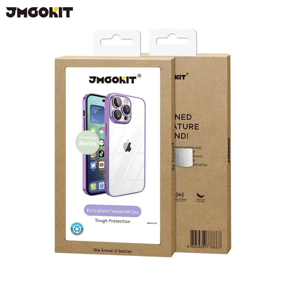 Coque de Protection Crystal Glass JMGOKIT pour Apple iPhone 12 Pro Violet