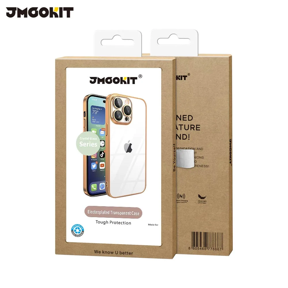 Coque de Protection Crystal Glass JMGOKIT pour Apple iPhone 12 Pro Or