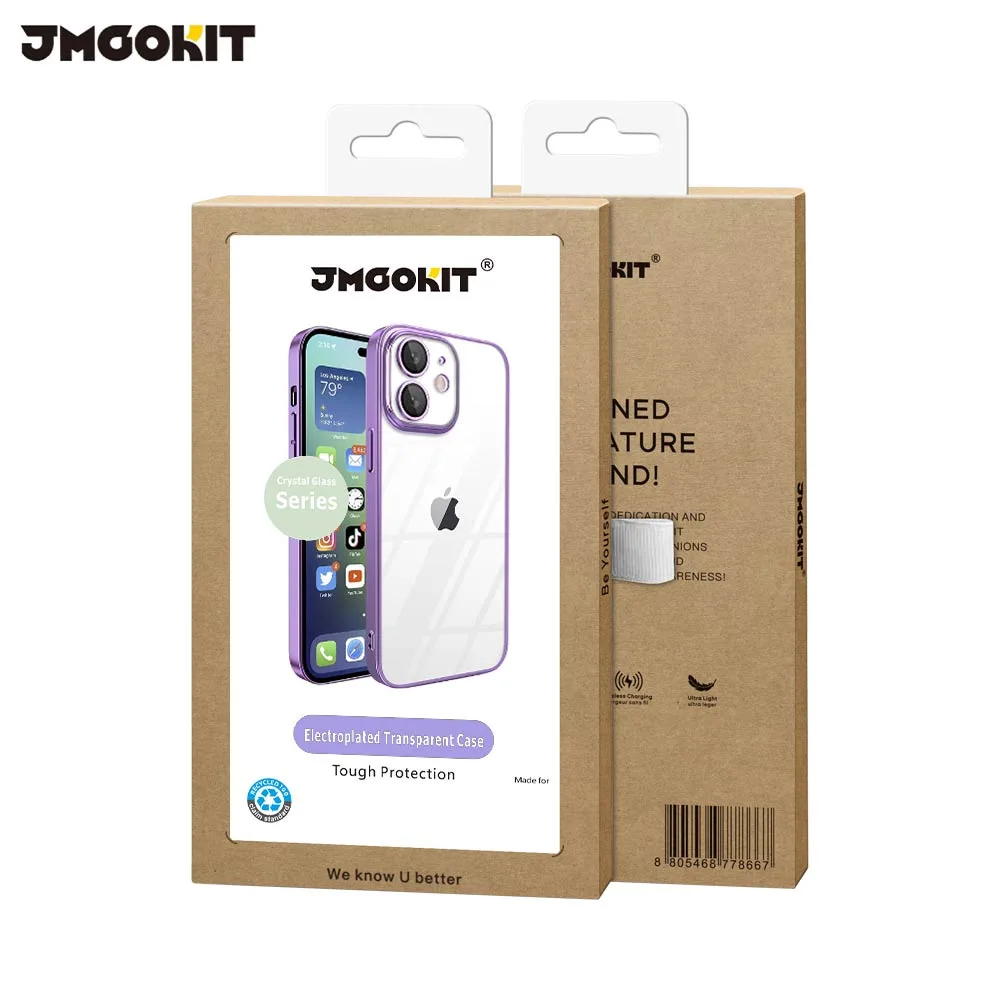 Coque de Protection Crystal Glass JMGOKIT pour Apple iPhone 12 Violet