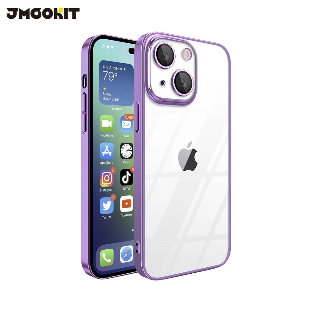 Coque de Protection Crystal Glass JMGOKIT pour Apple iPhone 14 Violet