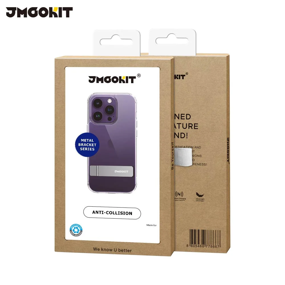 Coque de Protection Metal Bracket JMGOKIT pour Apple iPhone 14 Pro Transparent