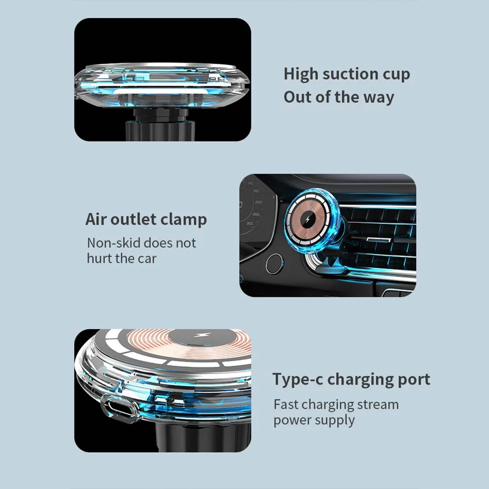 Support Smartphone Chargeur à Induction pour Voiture Kuulaa C25 15W — vue 3