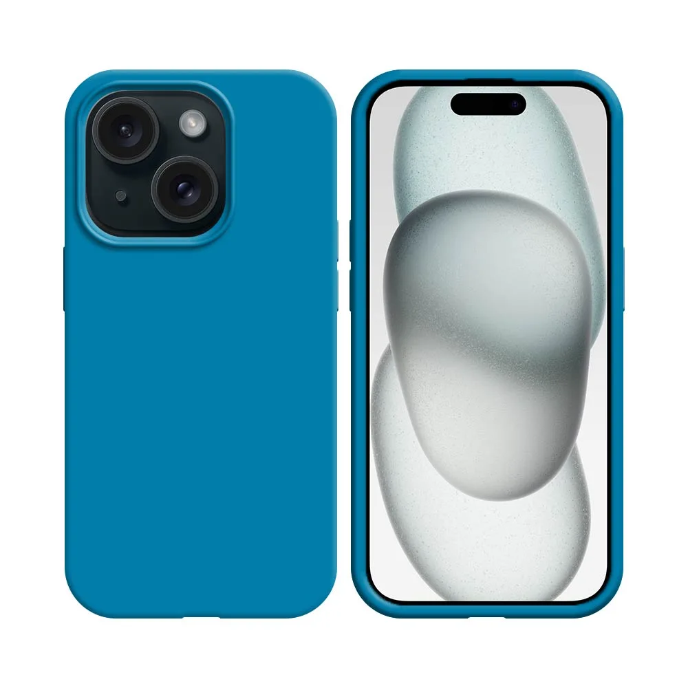Coque Silicone Compatible pour Apple iPhone 15 (#16) Bleu Ciel