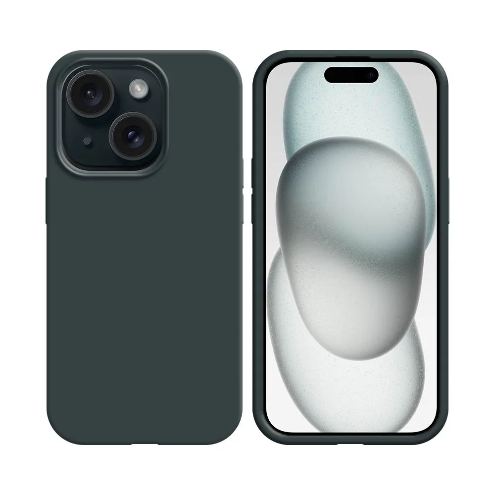 Coque Silicone Compatible pour Apple iPhone 15 (#18) Noir