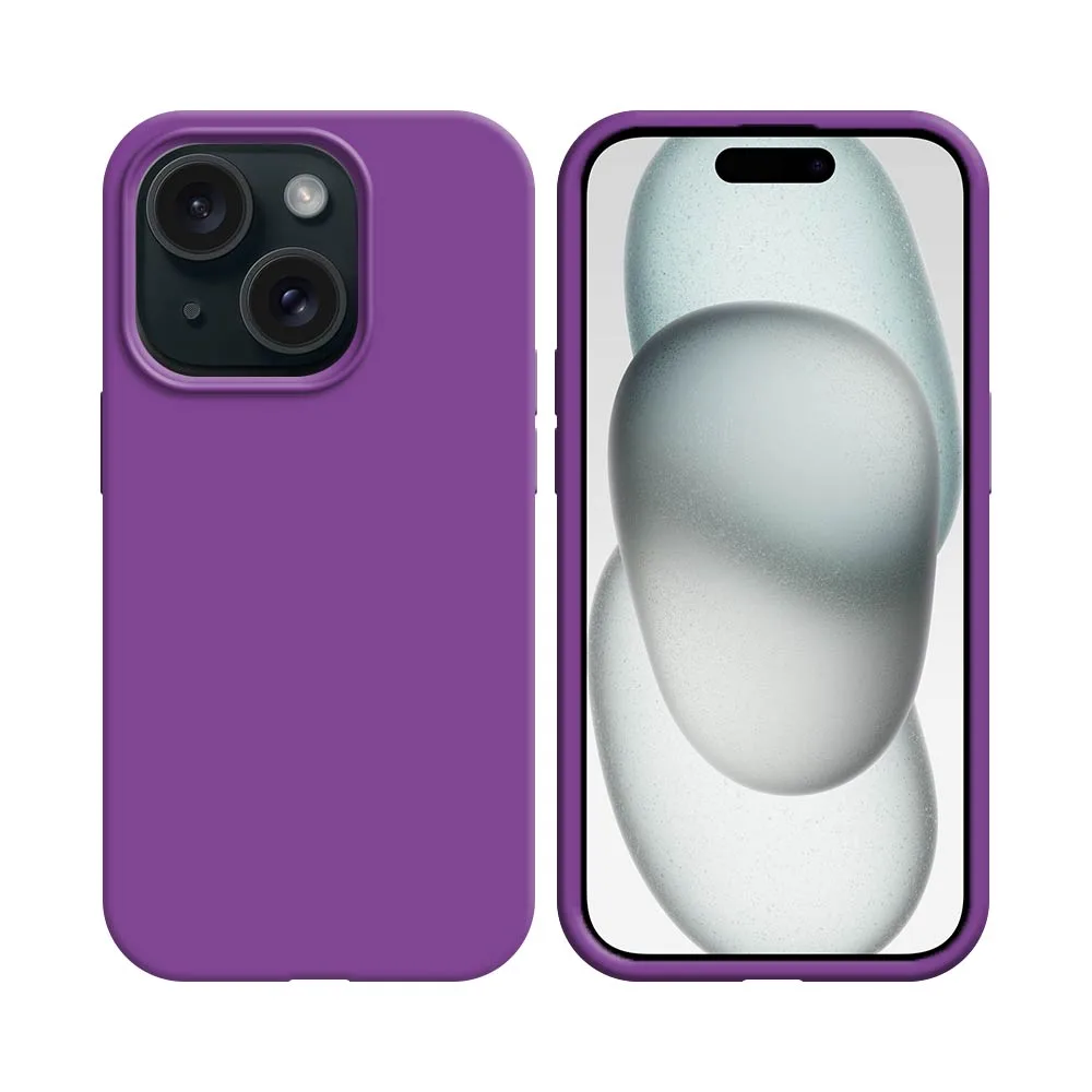 Coque Silicone Compatible pour Apple iPhone 15 (#39) Mauve