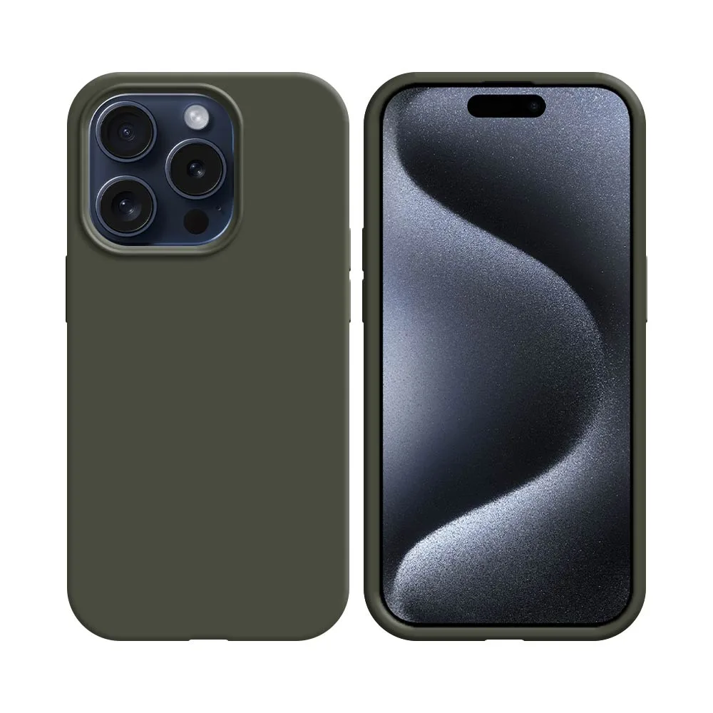 Coque Silicone Compatible pour Apple iPhone 15 Pro Gris Foncé