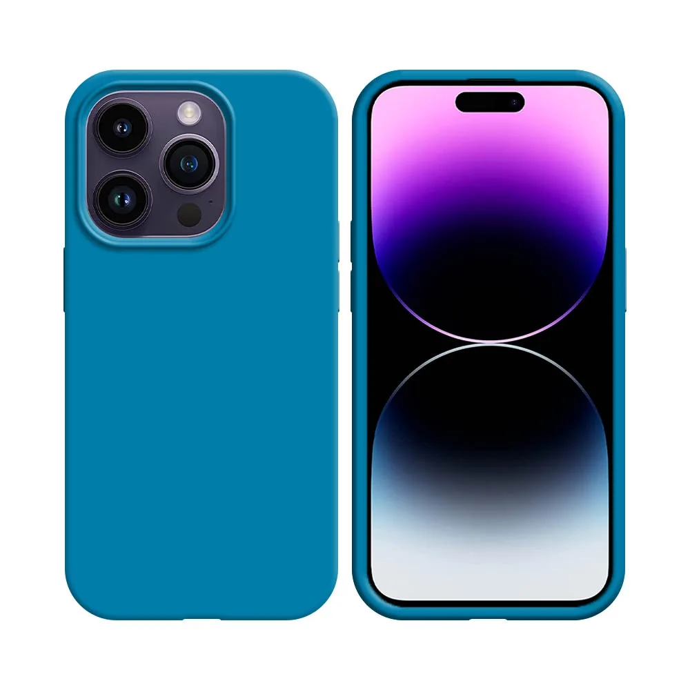 Coque Silicone Compatible pour Apple iPhone 14 Pro Bleu Ciel