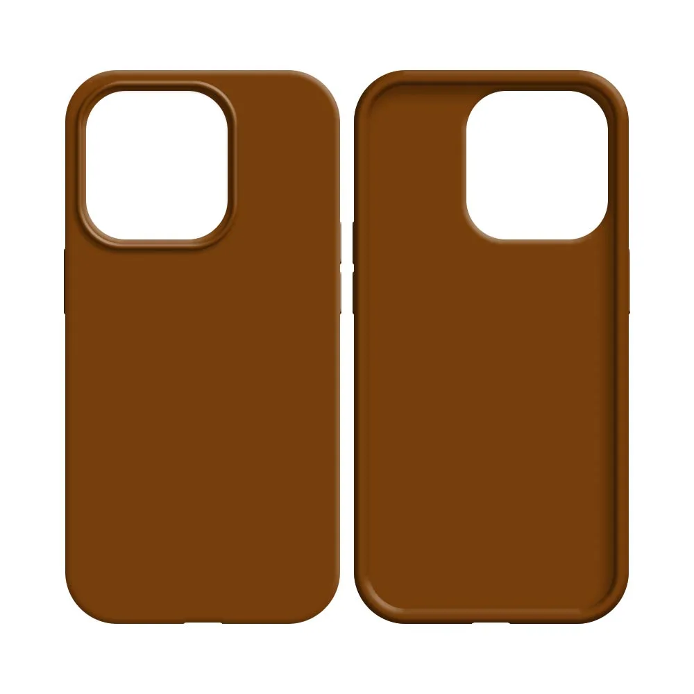 Coque Silicone Compatible pour Apple iPhone 14 Pro Marron — vue 2