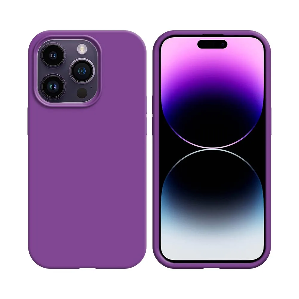 Coque Silicone Compatible pour Apple iPhone 14 Pro Mauve