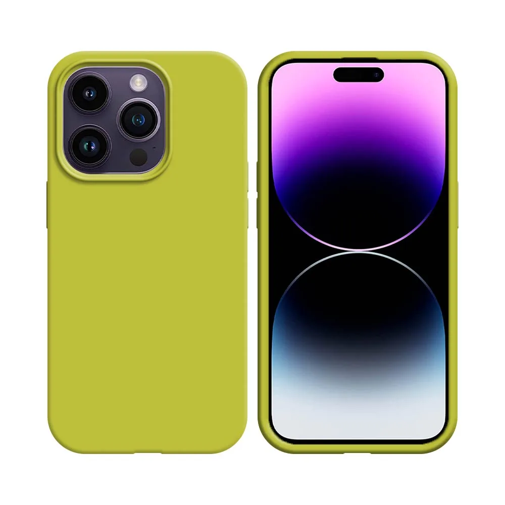 Coque Silicone Compatible pour Apple iPhone 14 Pro Jaune