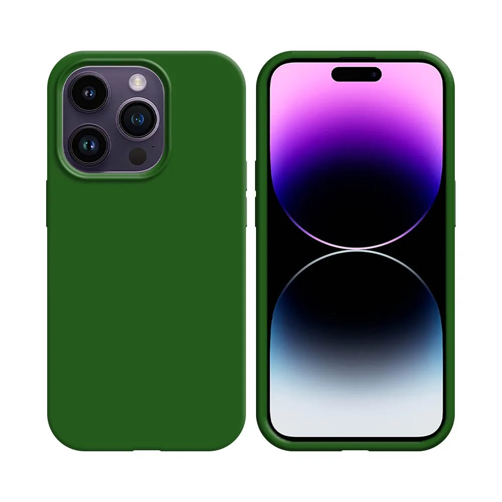 Coque Silicone Compatible pour Apple iPhone 14 Pro Vert Foncé